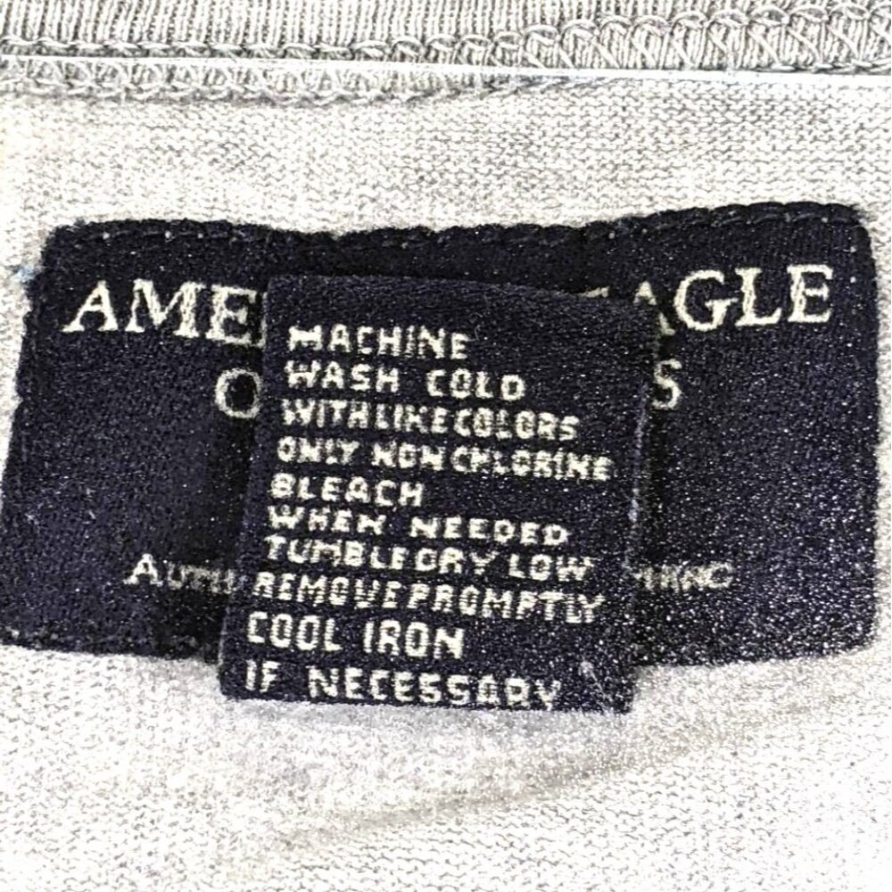American Eagle Small Grey 100% Cotton Long Sleeve T-Shirt 35b - Picture 4 of 8